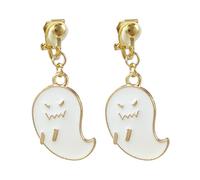 Clip On Halloween Earrings for Women Cute Gothic Punk Vintage Dangle Drop Clip-on Fall Earrings Ghost Pumpkin Bat Non Piercing Earrings Jewelry Set