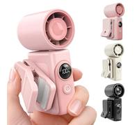 Clip-On Handheld Fan, 360° Rotating USB Rechargeable Mini Fan with LED Display, Lightweight Portable Cooling Fan for Travel Stroller Outdoor