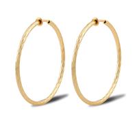 Clip On Hoop Earrings For Women No Piercing Earrrings Spring Hoops for Non-Pierced Ears Grey Tone 4CM/1.57" 5CM/1.96" 6CM/2.36", Metal, No Gemstone