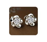 Clip On Hoop Earrings Women Valentines Day Gifts for Her Women Plated Square Cubic Zirconia Hypoallergenic Studs Earrings 925 Silver Cubic Adjustable Earrings Clip On Studs Earrings F-A