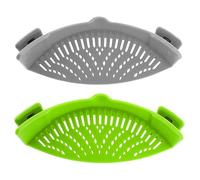 Clip on Kitchen Food Strainer for Spaghetti, Pasta, Meat, Fruits, Vegetables. Silicone Kitchen Food Strainer for All Pots & Bowls-2 PCS