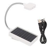 Clip-on Lamp, Flexible Arm Solar & USB Charging Light for Bedroom Table Reading Book