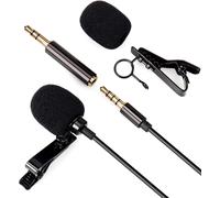 Clip-on Lavalier Microphone 3.5mm Condenser Mic for Mobile Video Recording