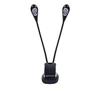 Clip On LED Lamp,Portable Mini Double Adjustable Arms Clip On Music Stand for Late Night Studying, Reading (6 lights)