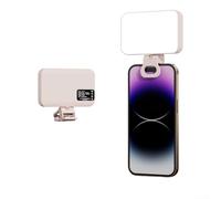 Clip-On LED Video Light with 2000mAh, 3 Color Modes & 10 Brightness Levels, Portable Fill Lamp for Vlogging Makeup Video Conferencing on Laptop Ph1(2000mAh-Pink)