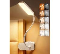 Clip on Light,9 Brightness+5 Colors Rechargeable Lamp with 4000mAh Battery,450 Lumen 48 LED Desk Light,Book Light Clip on Book Reading Light Reading Lamp,Cordless Desk Lamp for Home Office/Craft/Study