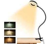 Clip on Light Reading Lights , 48 LED USB Desk Lamp with 3 Color Modes 10 Brightness, Eye Protection Book Clamp Light , 360 ° Flexible Gooseneck Clamp Lamp for Desk Headboard and Video Conferencing