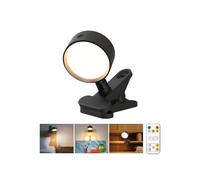 Clip on Light with 5000mAh Battery Operated, Eye Caring Clip on Lamp with 3 Color Modes & Dimmable, LED Clip on Reading Light 360° Rotate Clip on Bedside Light with Timer & Memory for Headboard Desk