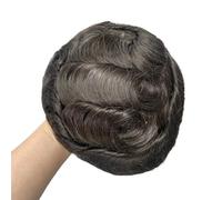 Clip-On Men's Wigs,Mono Base with 4 Clips 130 Density Durable Breathability Human Hair Toupee for Daily Use(5"X7",Light brown)