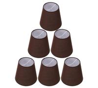 Clip on Mini Cloth Lamp 6pcs Shade Fits E14 Coffee Fabric