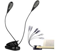 Clip On Music Stand Light 5000-6000K USB/Battery Powered 8 LED Light with Flexible Neck