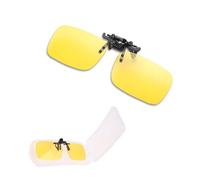 Clip On Night Driving Glasses, Polarised Flip up Clip on Glasses, High Beam Headlights Reduced, Anti Headlight Glare for Men Women, High Definition Vision, for Driving, Runing, Cycling-Fit all glasses