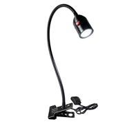 Clip-on Night Reading Light, LED Reading Lamp, Features a Clamp And Flexible Gooseneck Tube, Wired Design, Suitable for Desks, Headboards, Fish Tanks(Black-With plug-3W 110~220V)