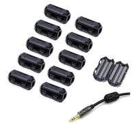 Clip-on Noise Filter,VSKEY[10pcs 5mm] Anti-interference High-Frequency Ferrite Core Choke Cable Clip for Home Audio System,Tvs,Speakers,Radio,Audio Equipment Noise Suppressor (0.2 inch inner diameter)