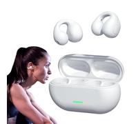 Clip On Open Ear Headphones - Wireless Bluetooth 5.3, White, Modern Style, Open Ear, Noise Cancellation for Voice Call, Waterproof, 4.5 Hours Playtime, 10M Range, 1 Count