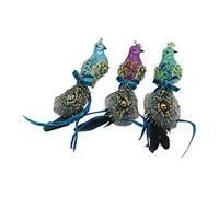 Clip-on Peacock Tree Decorations - Set of 3 by gisela graham
