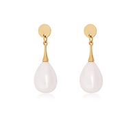 Clip On Pearl Earrings Gold Tone Teardrop Dangle Earrings Clip-On Drop Earrings Non Piercing Earrings Round Flower Teardrop Shape Gifts for Women Birthday Wedding…