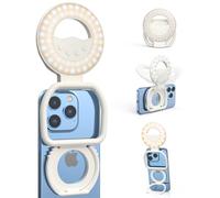 Clip-On Phone Light rechargeable LED light perfect for makeup, YouTube, TikTok live streaming, vlogging, and professional meetings. Rechargeable and adjustable for any lighting need.