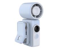 Clip-On Portable Fan, Rechargeable Handheld Mini Fan with 4 Wind & LED Display, 360° Rotating Detachable Clip, Pocket Size, Compact Travel Beach Concert Essentials, Summer Gifts for Women (Blue)