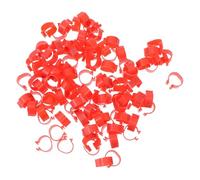 Clip on Poultry Leg Rings Plastic Red 100pcs for Small Birds