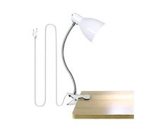 Clip On Reading Light, Desk Lamp, Eye-Caring Table Lamps, Portable, 360°Rotation Gooseneck, Study Light for Bedroom and Office (White)
