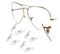 Clip-on Replacement Nose Pads for Ray-Ban Aviator RB3025 RB3026 RB3016 RB3362 RB4175 Sunglasses Repair Kits, Soft Silicone & Anti-Slip Nose Cushion - 4 Pairs Silver 16mm