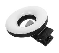 Clip-on Ring Light for Smartphone, 15x Macro Lens Fill Light | ABS Black Build, 3000k-6500k Range, 240mah Battery, Live Streaming and Nail Art Shoots