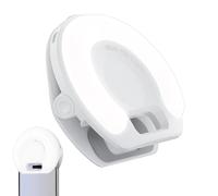 Clip On Selfie Lamp, Adjustable Brightness Fill Accessory, USB Rechargeable Pocket Size Device for Clear Lighting, ABS Clamp Build, Content Creation Equipment with Multi Level Control