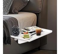 Clip On Shelf, Bedside Table For Bed,Space-Saving Nightstand Tray with Cable Holes for Bunk Beds, Bed Storage Caddy Organiser for College Dorm,Detachable