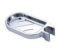 Clip-on Shower Rail Soap Holder: Adjustable Soap Dish for 25mm Shower Pole - Rust-Resistant ABS Soap Tray with Grooved Drainage Design