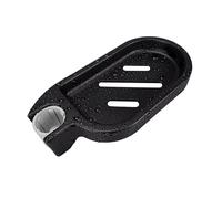 Clip-On Shower Rail Soap Holder for 22mm Pole, 360° Adjustable ABS Soap Dish with Quick-Drain Holes, Chrome Black Finish Tray for Bathroom Kitchen Sink Organization