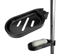 Clip On Soap Holder Compatible with 22mm Bar ABS Dish for Shower 360°Adjustable Chrome Tray for Kitchen Bathroom Sink (Black)