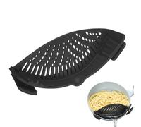 Clip on Strainer for Pots,Silicone Food Strainer Hands-Free Pan Strainer,for Pasta,Spaghetti,Ground Beef, Universal Fit All Pots Bowls(Black)