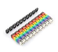 Clip-on String Wire Marking, Plastic Cable Label Tube, Digital Number Tube Wire Number Label Tube Cable Marker Colorful, Clip on Number Tube Wire for Fixed Cables (100PCS KCM-6MM 6sqm)
