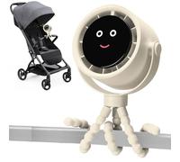 Clip on Stroller Fan | Cooling Portable Fan for Stroller - LCD Display Rechargeable 5 Speeds Cool Gadgets, Baby Must Haves for Indoor Outdoor Beach Camping Crib Travel