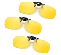 Clip on Sunglasses for Men Women Night Driving UV Protection, Yellow