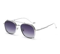 Clip on Sunglasses Polarized Flip Up: Double Lens Removable Retro Metal Steampunk Glasses for Men Women