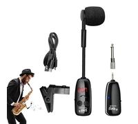 Clip On Violin Microphone - Wireless Condenser LED Screen, Compact Audio Transmitter | Portable Music Trumpet, Saxophone, Clarinet, Horn Stage Performances, And Live Voice Amplification