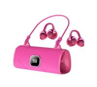Clip-On Wireless Earbuds 50H Playtime LED Display True Wireless Earbuds IPX5 Waterproof Sport Design LED Display Earbuds 50H for battery Life Fast Charging Sport Wireless Earbuds IPX5 Sweatproof(Pink)