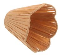Clip on Woven Lamp Shade Scalloped Rattan Boho Indoor Cover | Handwoven Texture, Wave Light Patterns, Softens Direct Illumination, Easy Cleaning, Suitable for Apartments and Bedrooms