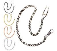 Clip Pocket Watch Chain Gold Twisted Thick Metal Alloy Chain Accessory for Your Pocket Watch, WP105