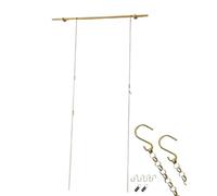 Clip-Rail Gallery Picture Hanging System, 2 Pack Picture Hanging System Antique Brass Hooks Chains D-Ring Multiple Sizes(180cm/70.8in/6ft)
