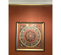 Clip-Rail Gallery Picture Hanging System, Antique Brass Picture Rail Hangers and Chain for Canvas Prints Wall Art, Customized Mirror Frames Display Kit(4 m/157.5 INCH)