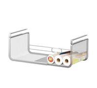 Clip Shelf Basket - Hanging Tray, Metal Rack | Under Cabinet Storage Holder for Kitchen Pantry, Space Saving Organizer Bin, Pull-Out Utility Container, Home Cupboard Insert for Utensils Snacks