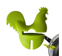 Clip Spoon Holder - Spoon Utensil Holder Clip for Pot Side - Anti-Spill Soup Rooster Shape Silicone Pan Clip Spoon Rest Cooking Helper Lid Supporter