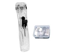 Clip Stapler, 45 Sheets Capacity File Clamp Fastener, with 50 Metal Refills Reusable Stapler, for Teacher Student Desk School Classroom Home Craft Book