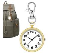 Clip Watch Exquisite Stylish Keychain Pendant | Round Fashionable Lightweight Dangling Ornament Multipurpose for Families Lovers Travel Daily Commute