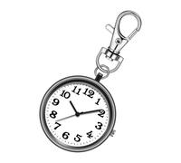 Clip Watch Portable Keychain Watch, Round Backpack Watch with Clip | Cute Mini Keychain Pendant for Travel, Casual Use, Nurses, College Students, Friends, Holidays, Men and Women, Black, Consulte la