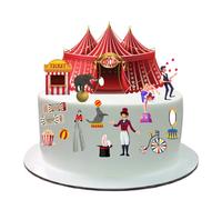 Clipart Circus Big Top Tent Themed Edible Wafer Paper Cake Topper Scene