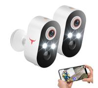 ClipBlur 1080p Wireless Security Camera, 2.4GHz Wi-Fi Only, Color Night Vision, AI Human Detection, PIR Motion Detection, 2-Way Talk, Outdoor Surveillance Bullet Cam, No Solar Panel Included (2 Pack)